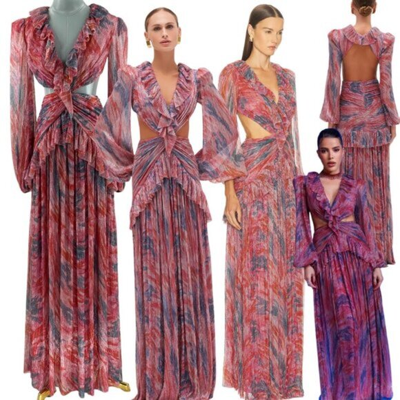 PatBO Dresses & Skirts - 🆕 PATBO 🧿 NWOT Twist Metallic Ruched Gown, Pink - Sz BR 36 US 4